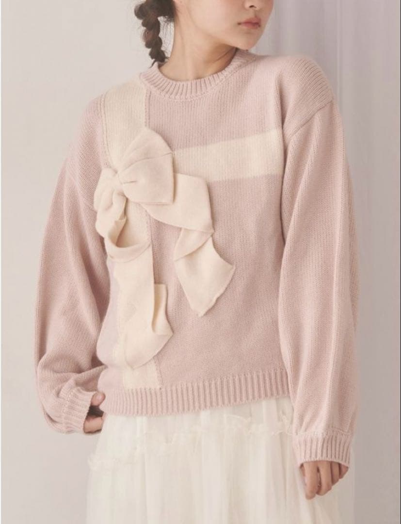 merry jenny プレゼントリボンニット メリージェニー merry jenny プレゼントリボンニット （アイボリー