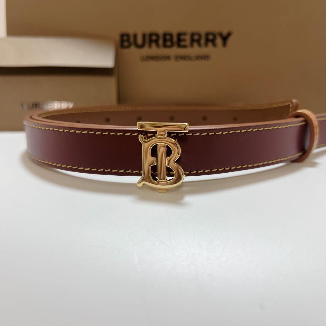 《極美品》バーバリー リバーシブル TBベルト レザー ブラウン ゴールド