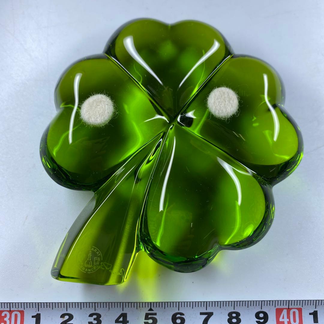バカラ クローバー 置物 約11×9.5×2.7㎝ タサオ東な7-0305☆