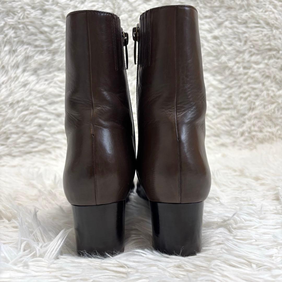 極美品☆YOSHITO ショートブーツ 本革 柔軟 サイドジップ ブラウン