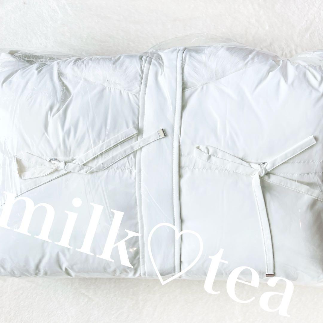 新品タグ付 ミシェルマカロン ファーフードリボンダウンコート