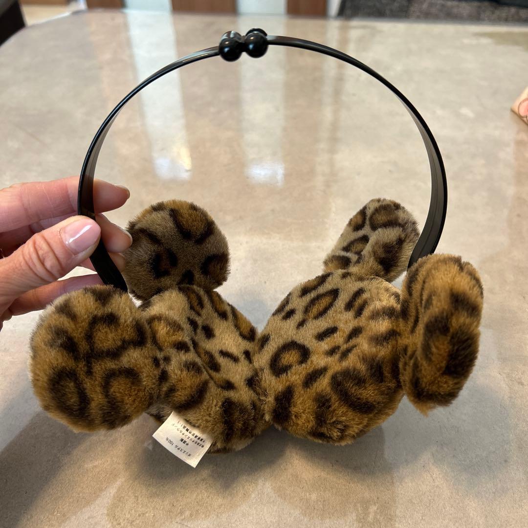 Disney ミッキー ヒョウ柄 イヤーマフ 耳あて - メルカリ