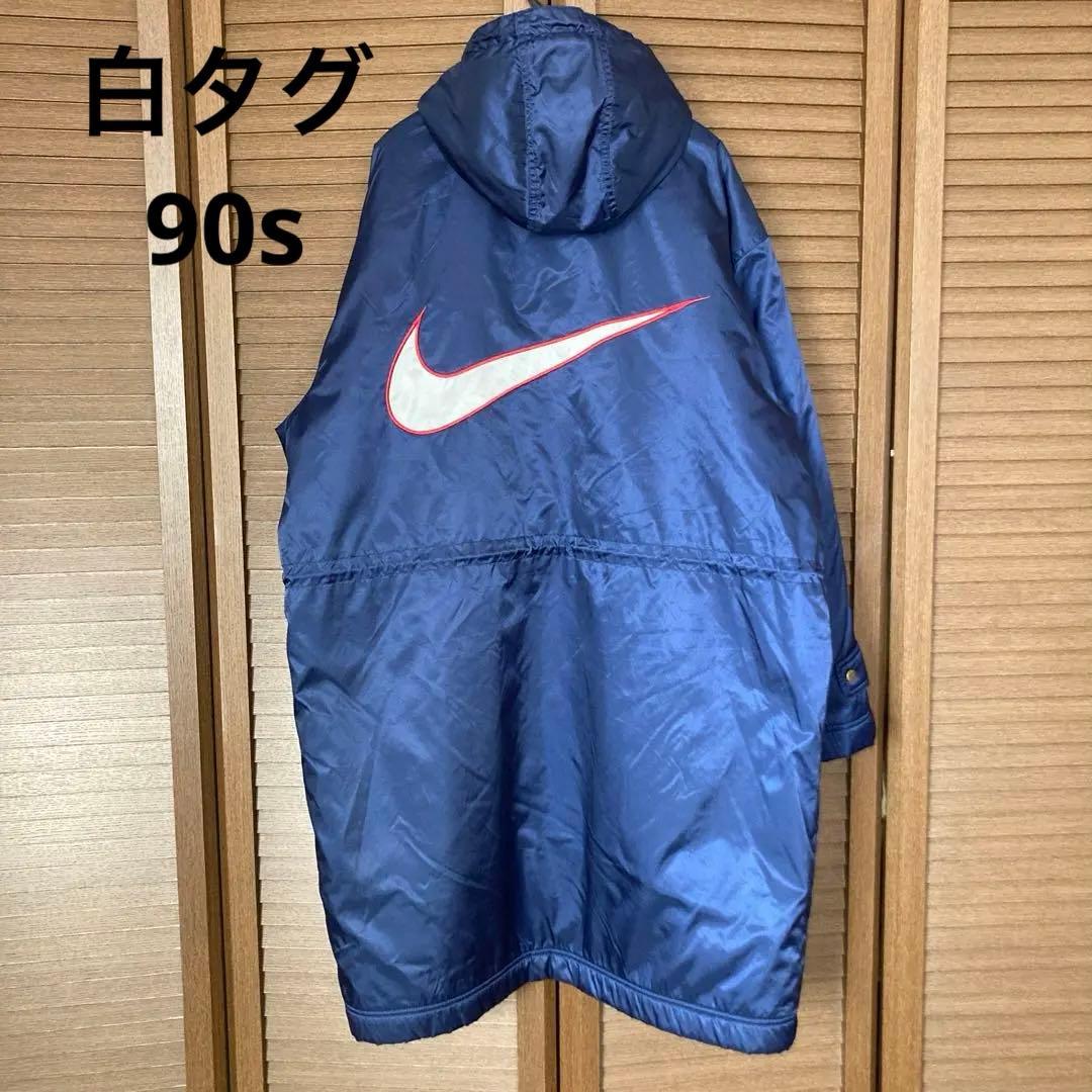 ナイキ 刺繍 ビッグロゴ 90s ベンチコート 入手困難 希少 - メルカリ