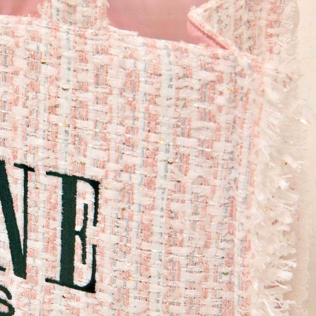 未開封】エピヌ ÉPINE ブックトートバッグ ミディアム ツイード ピンク