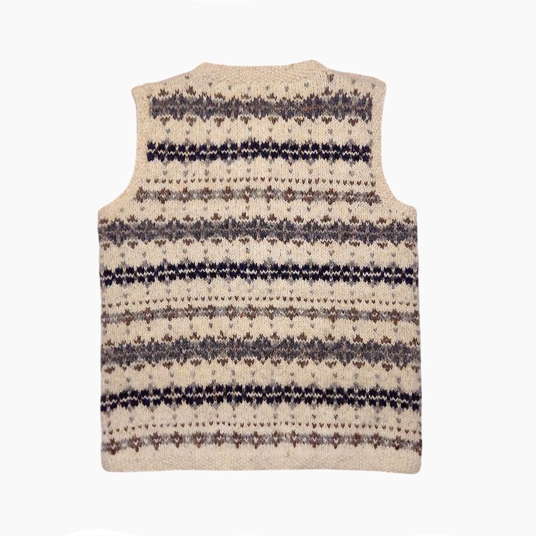 アテナデザイン✨フェアアイル柄 ハンドニットベスト アイルランド製