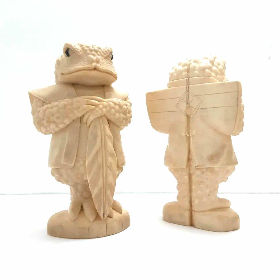 Y1238 極上 細密彫刻 カエル チェス駒 32体 総重量2087g