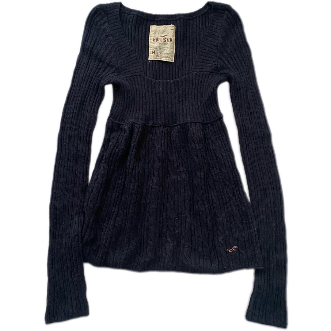 トップス Hollister long sleeve navy vintage top Hollister | Tops | Navy Blue Hollister Knitted Long Sleeve Top