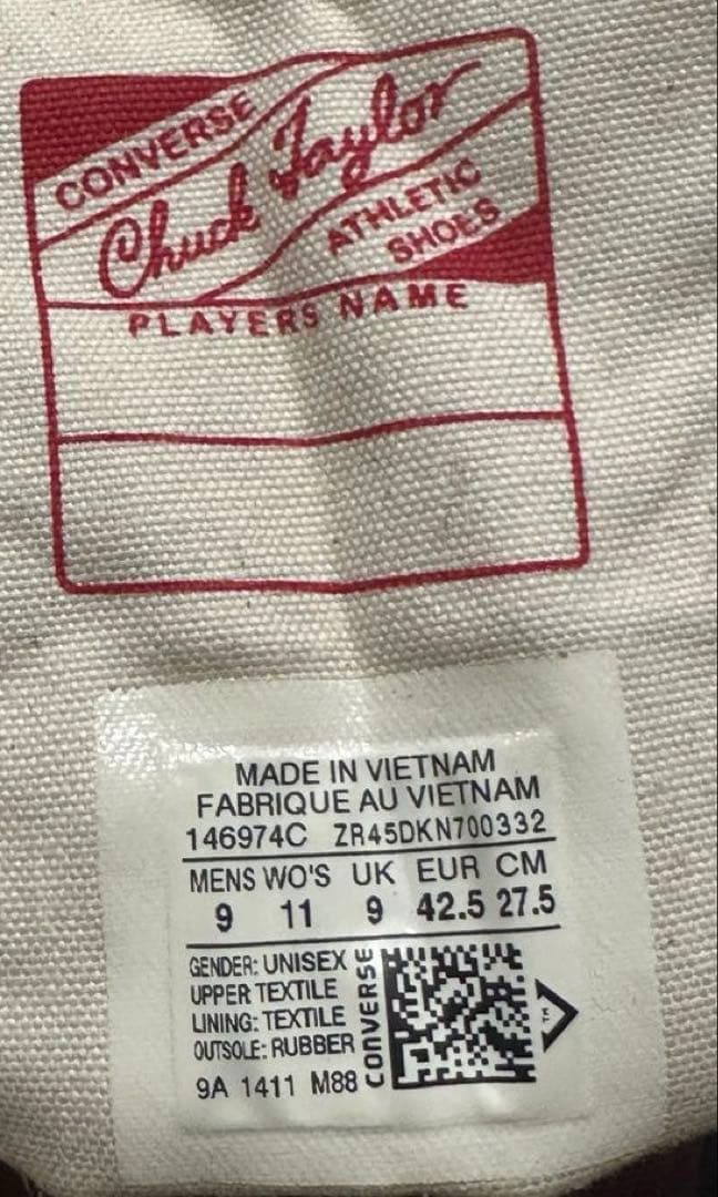 コンバース チャックテイラー CT70 ボルドー 27.5cm