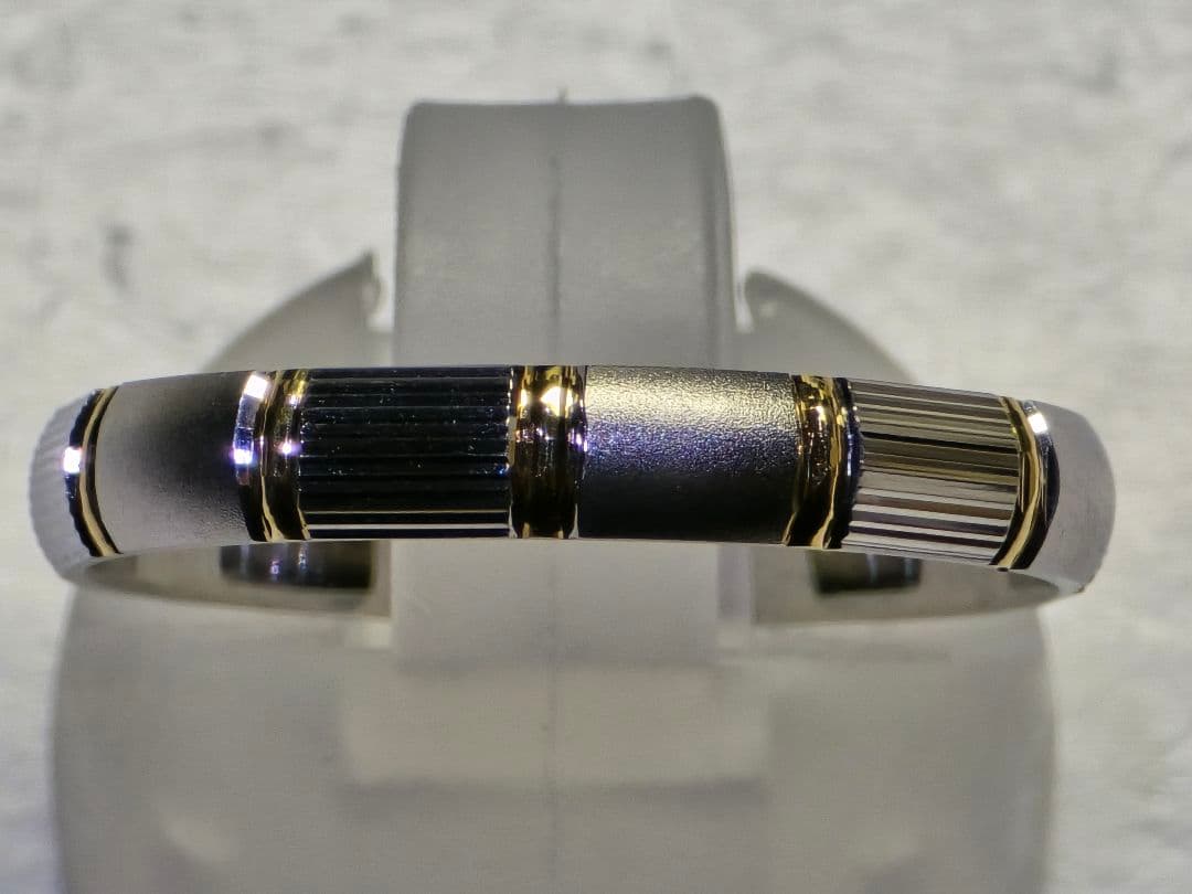 ゆかセリーヌ プラチナPt850/K18 3.5g 17号ストライプリング