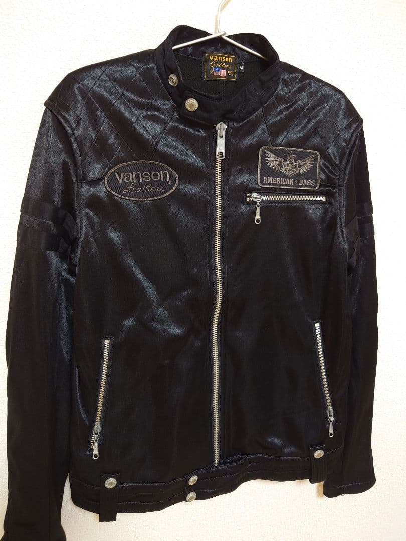 vanson ブラック シングルライダースジャケットМ VANSON（バンソン） VANSON ENF シングル ライダース ブラック
