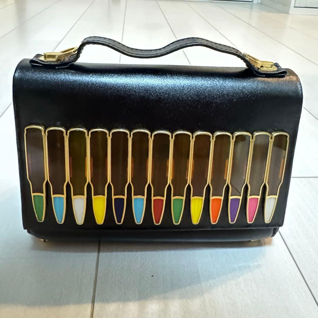 hazama ハザマ 2021PC 弾願奏填のレザーショルダーバッグ 黒 - メルカリ