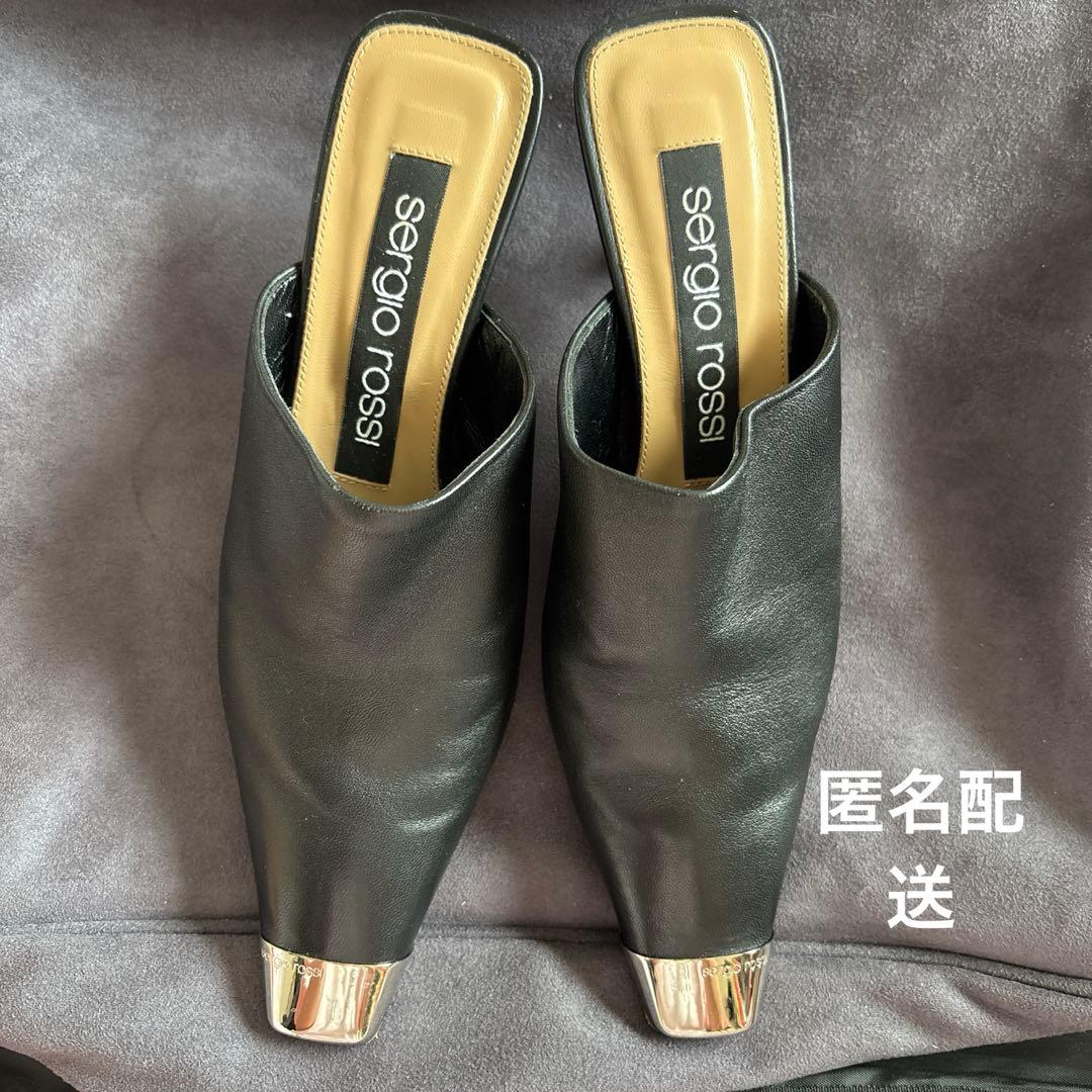 セルジオロッシ ブラックレザー ヒール6cm 36 1/2 （23.5） 官能とエレガンス──女性の二面性を秘めた、セルジオ ロッシの