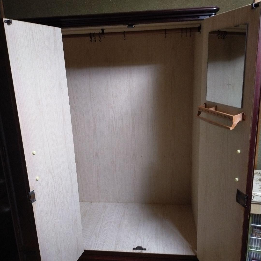 洋服ダンス 天然木 幅1m22×高さ1m78×奥行0.6m 送料無料 たのメル便