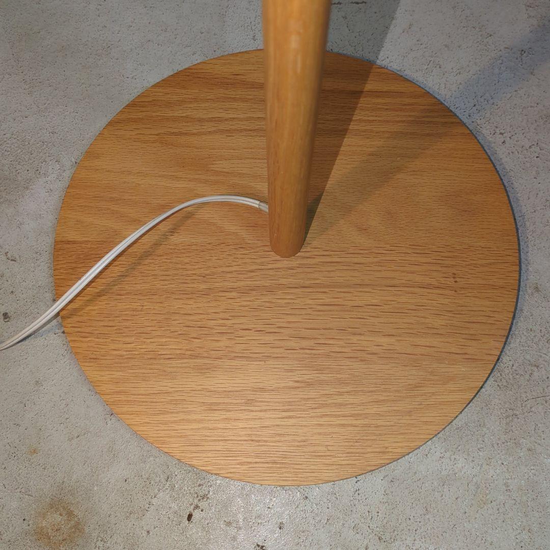 廃盤！美品！無印良品 LED麻シェードフロアライト 照明 オーク材