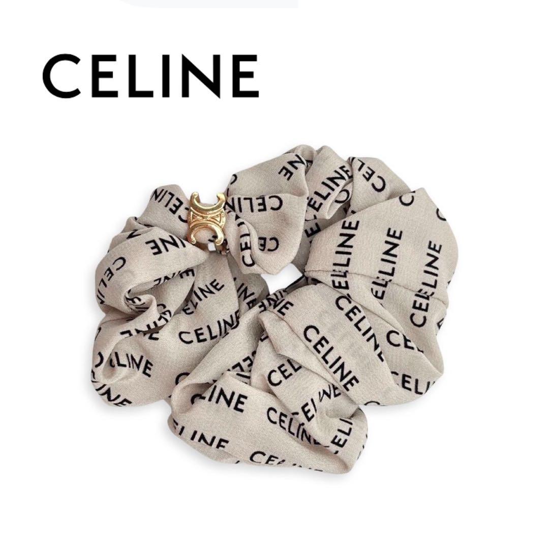 CELINE セリーヌ レイユール シュシュ シルク＆ゴールド フィニッシュ