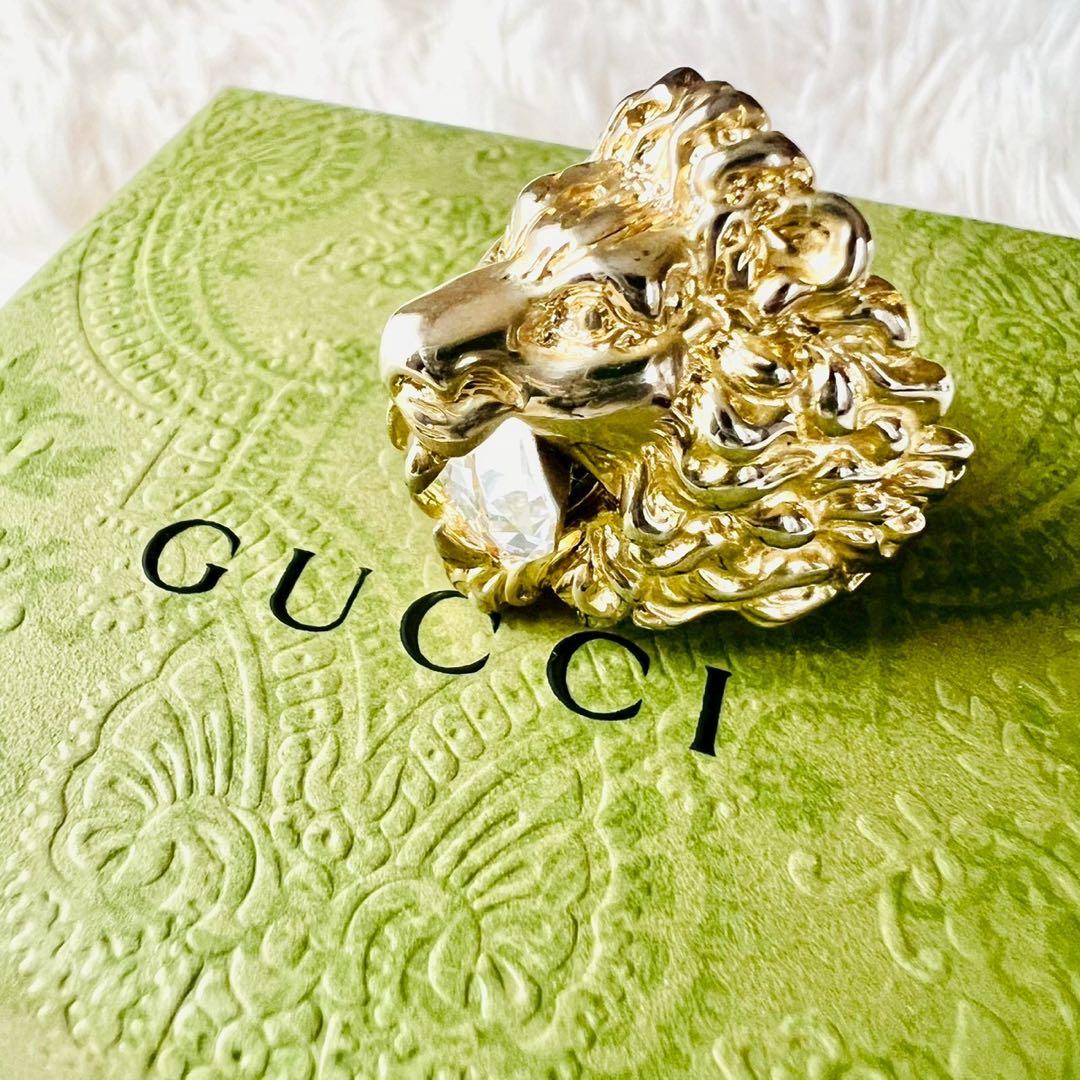 美品✨GUCCI　グッチ　リング　ライオンヘッド　ホワイトクリスタル　22号 楽天市場】グッチ(GUCCI) ライオンヘッド アクアマリン ダイヤモンド