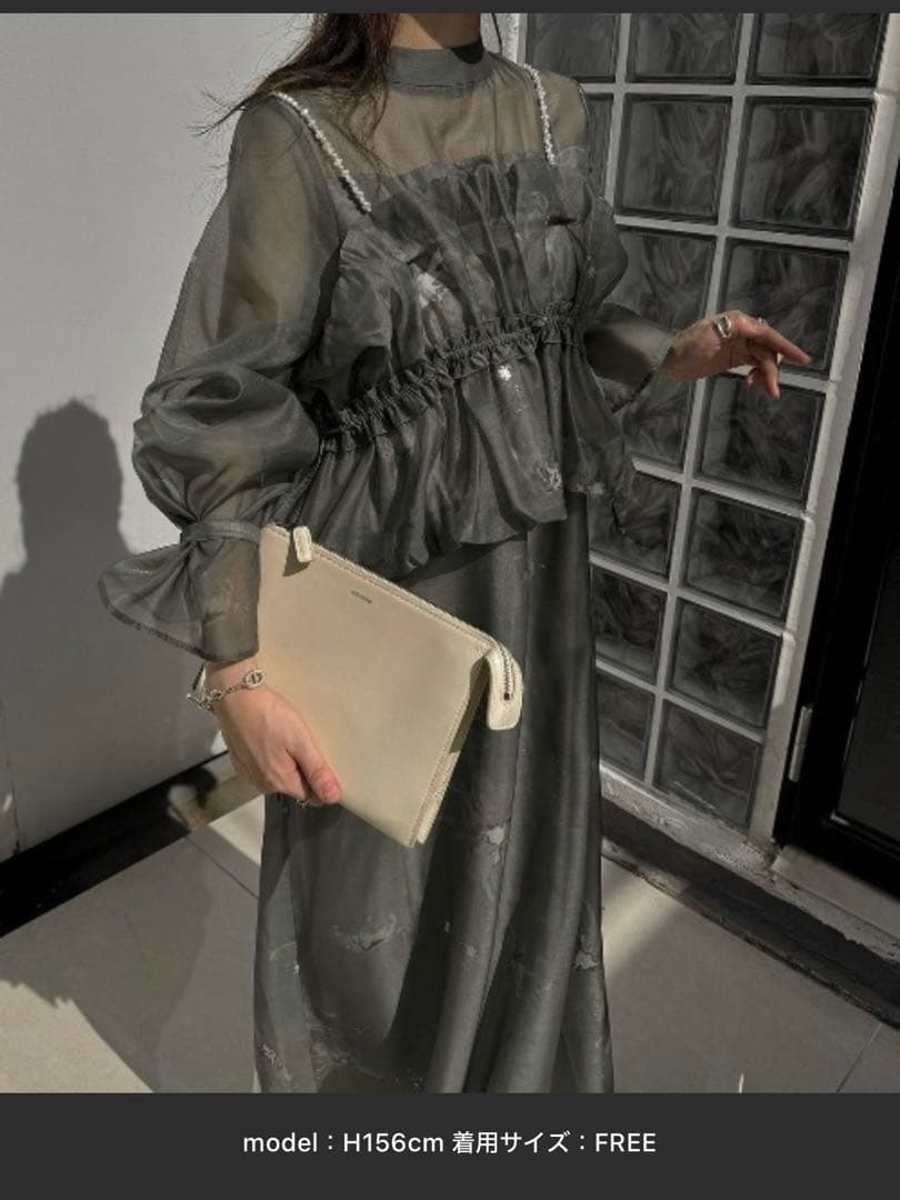 オケージョンドレス、ビスチェ付、モスグリーン【willfully】 セール】七分袖&ロング パーティードレス ビスチェ風お呼ばれ結婚式