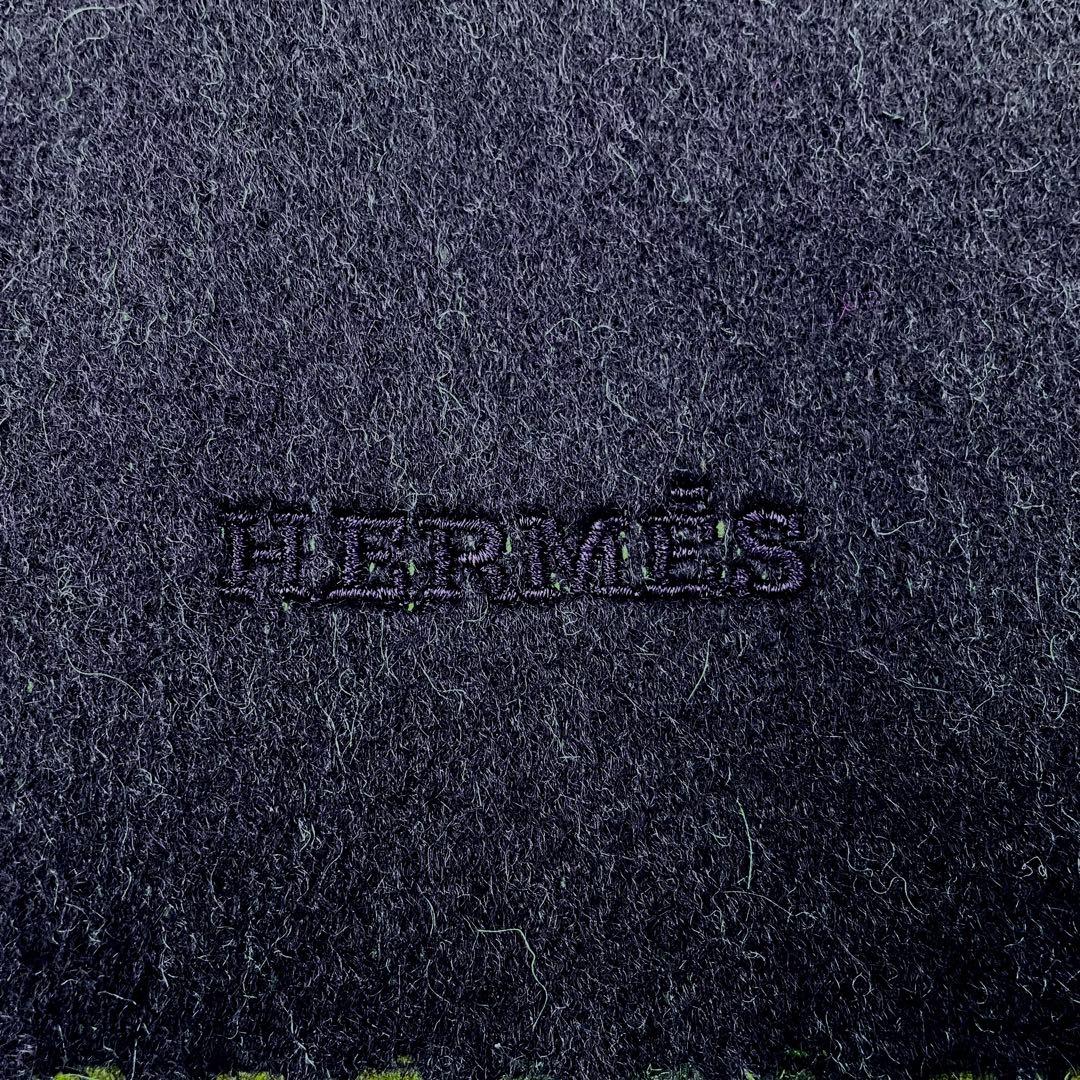 《超美品》HERMES エルメス ダブルフェイス カシミヤ マフラー ストール