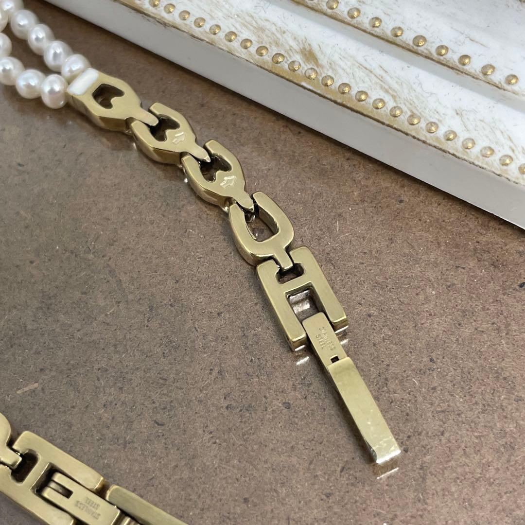 美品】Samantha Tiara パールベルト シェル文字盤 ベルト調整可能