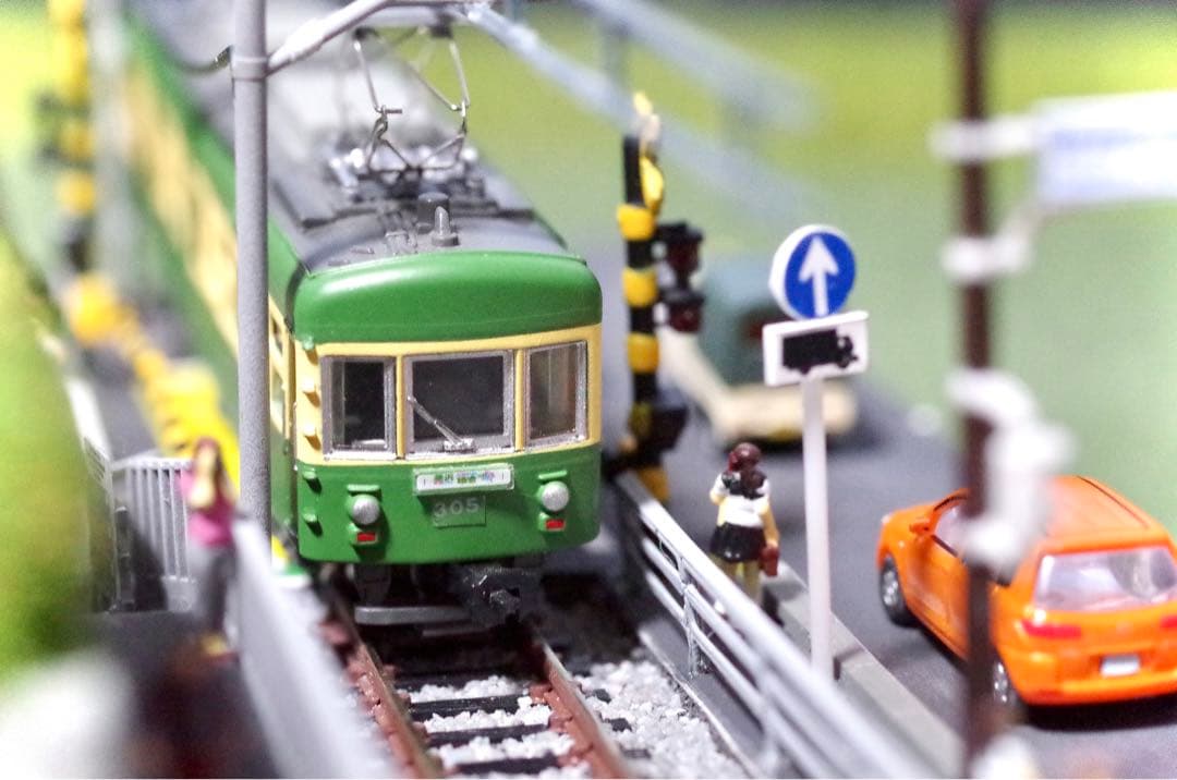Bトレ☆江ノ電鎌倉高校前1号踏切 鉄道ジオラマ展示台☆Nゲージ☆鉄コレ