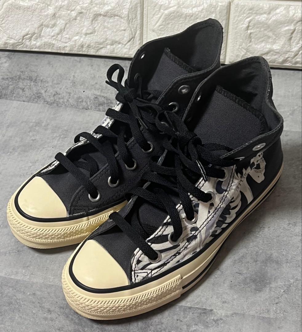 コンバース　23.5cm スニーカー　靴　歌川国芳　浮世絵　スカル　ドクロ　骸骨