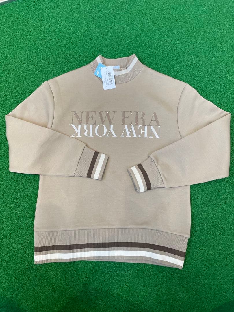 NEW ERA ゴルフ　ベージュ クルーネック スウェット Women's テックスウェット モックネック クルーネック ベージュ