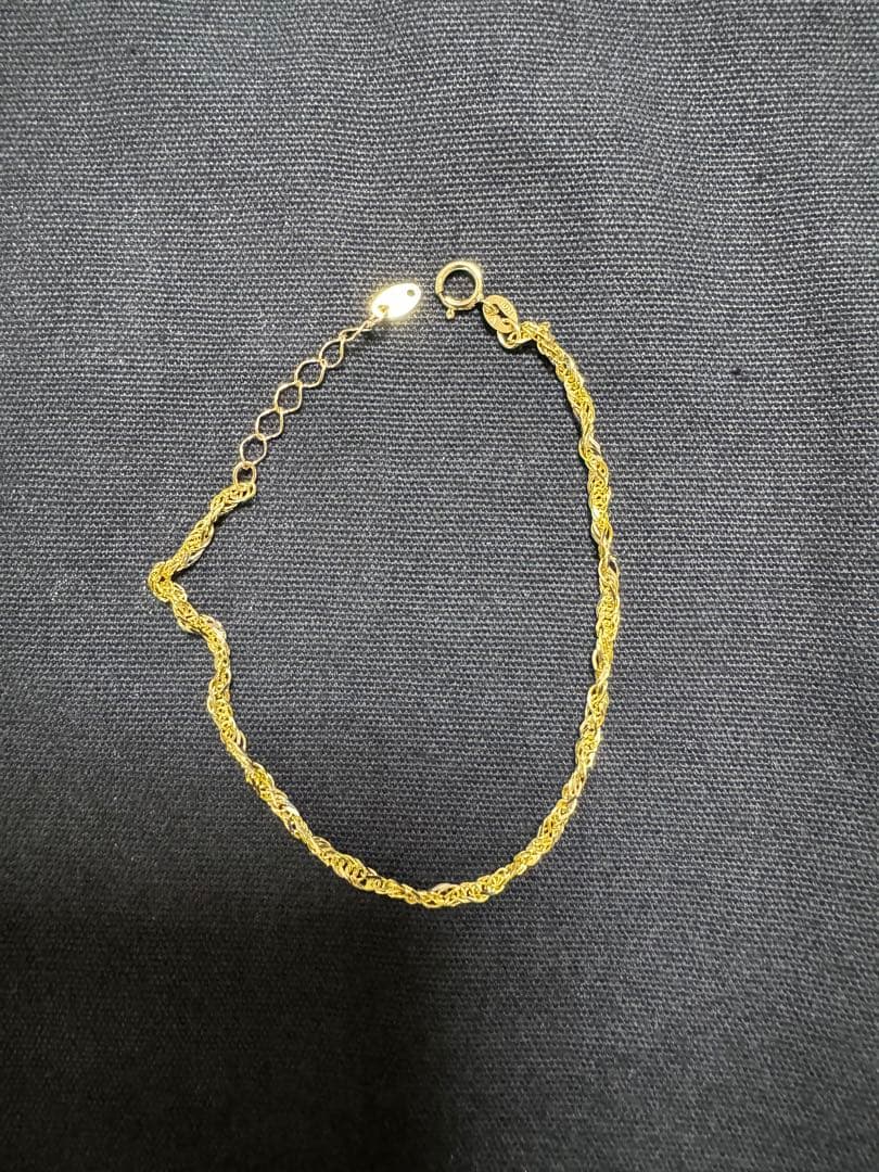 【最終値下げ】ゴールド ブレスレット 10K 刻印 アヴァランチ　18㎝ 10K イエローゴールド ブレスレット 幅3.5mm 18cm ALCC99 - AVALANCHE