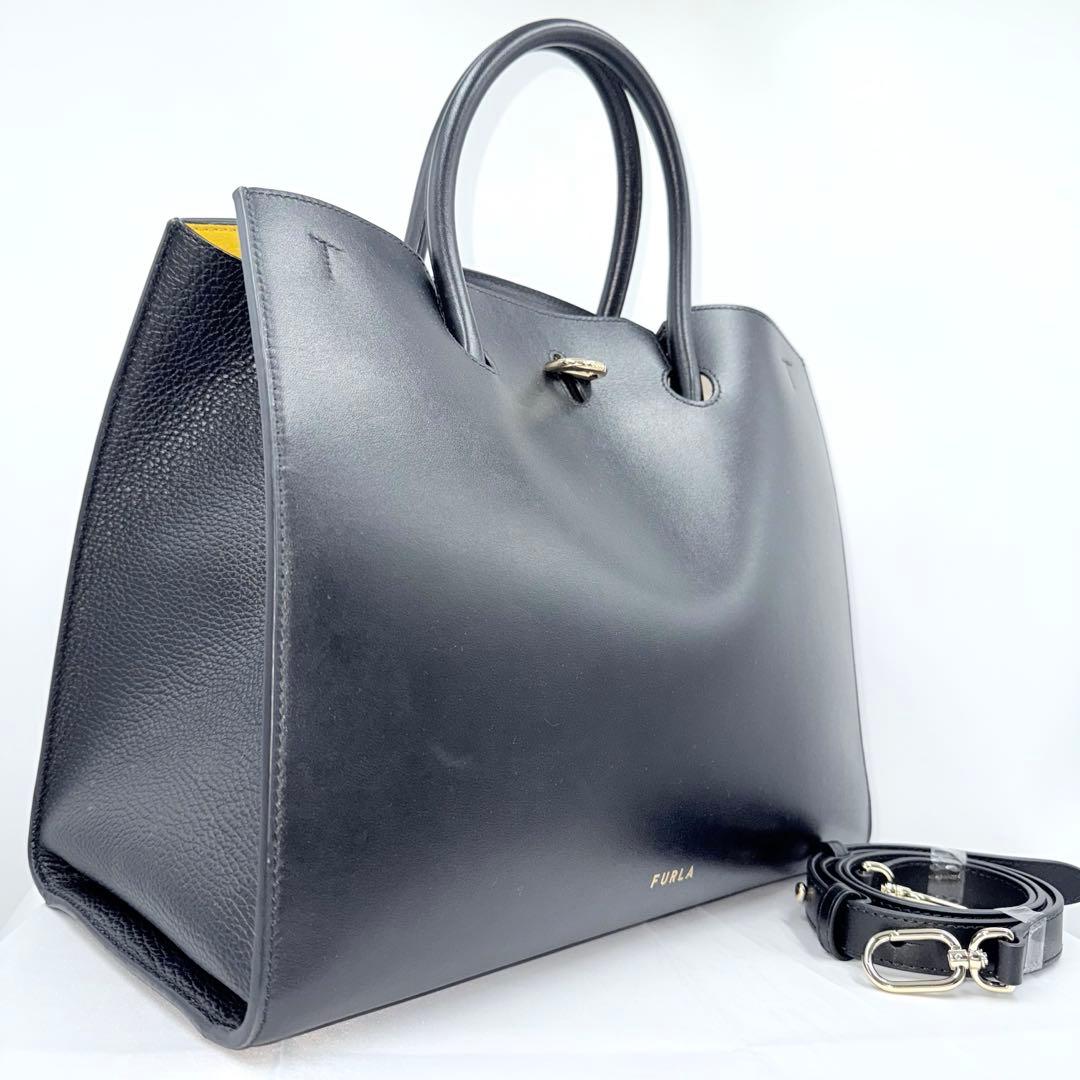 ✨美品✨FURLA フルラ ジェネシス L 2WAY トートバッグ 黒 A4 - メルカリ