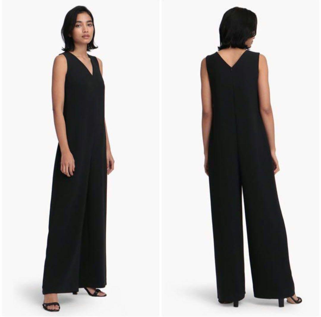 theory 22SS Vネックオールインワン ジャンプスーツ 黒色の通販はau