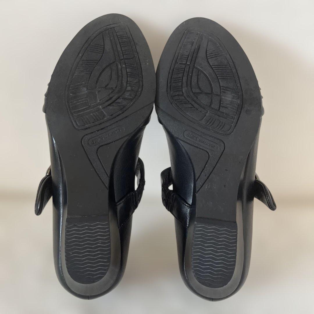 極美品】アシックスPedala ストラップ シューズ 黒 コンフォート 23