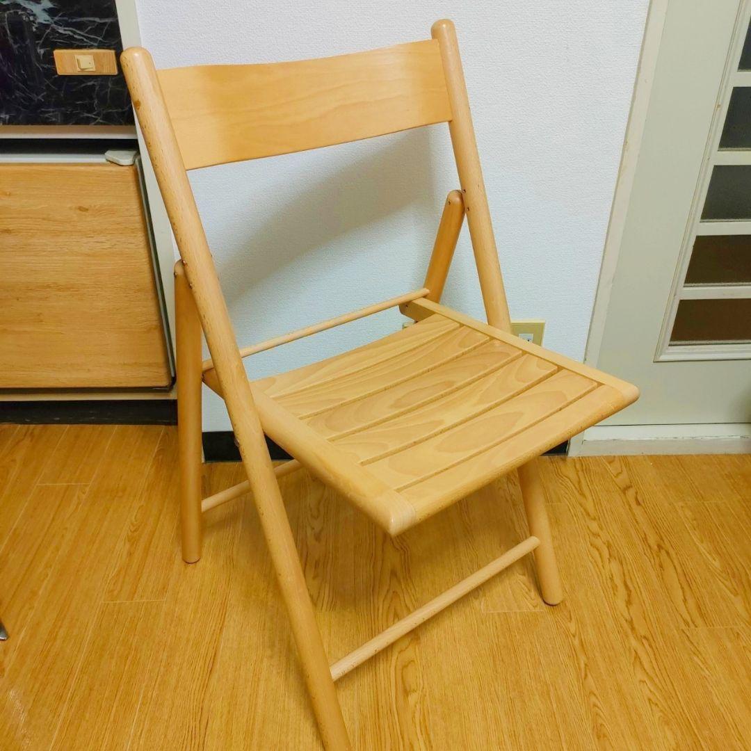 4/7まで】無印良品 木製 折りたたみ椅子 折りたたみチェアー ブナ材