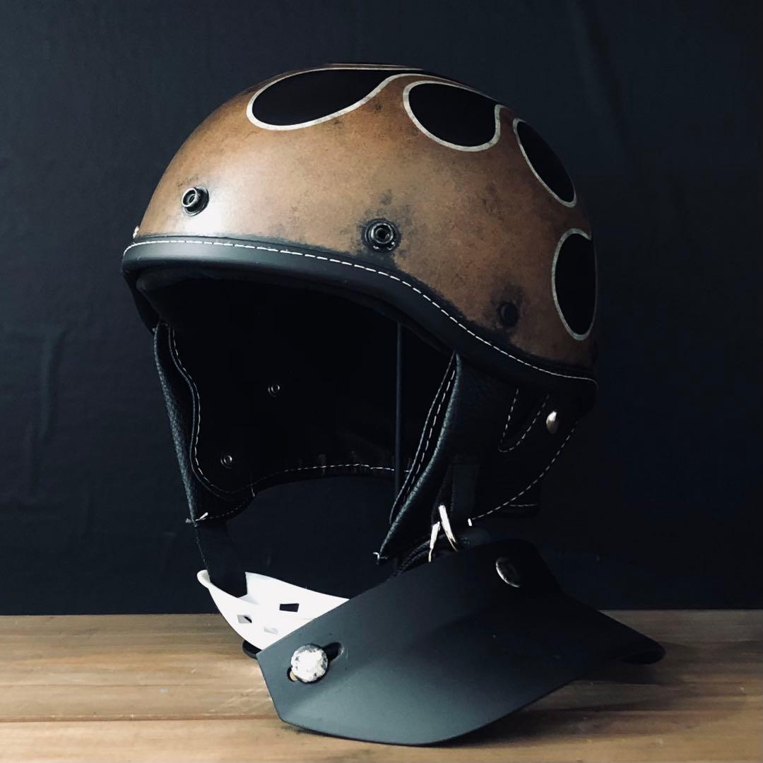 ブラウン ファイヤー ショーティー ポリスヘルメット ビンテージ