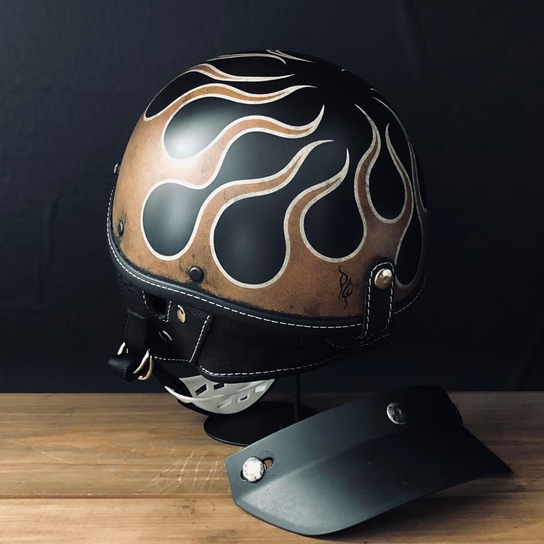 ブラウン ファイヤー ショーティー ポリスヘルメット ビンテージ