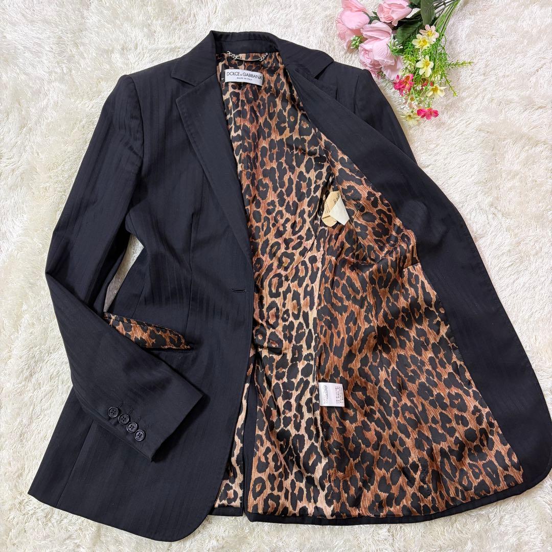 ドルチェ＆ガッバーナ ドルガバ レオパード テーラードジャケット ロゴ