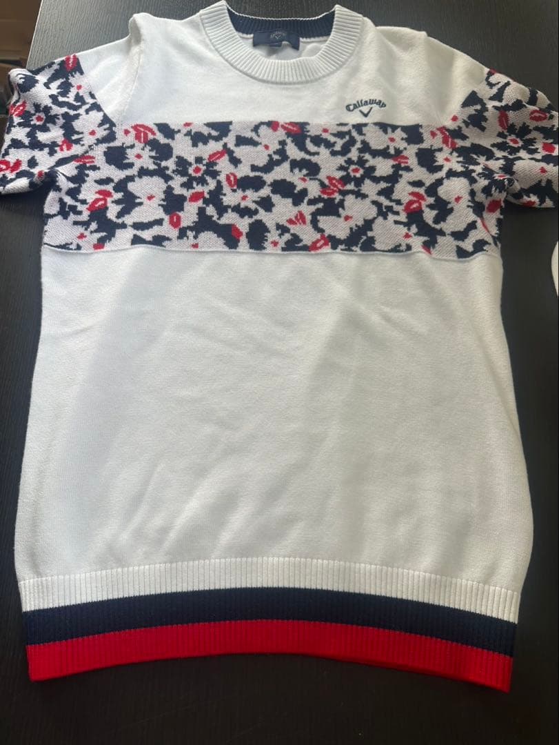 s1306 キャロウェイ ジャガードニット 花柄 Mサイズゴルフウェア