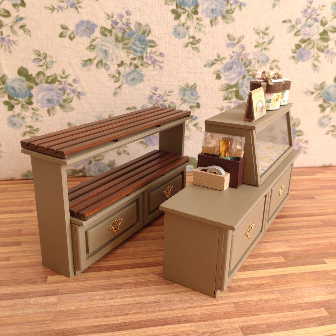 【専用】ミニチュア家具　パン屋さん家具セット①②《アンティークウッド》