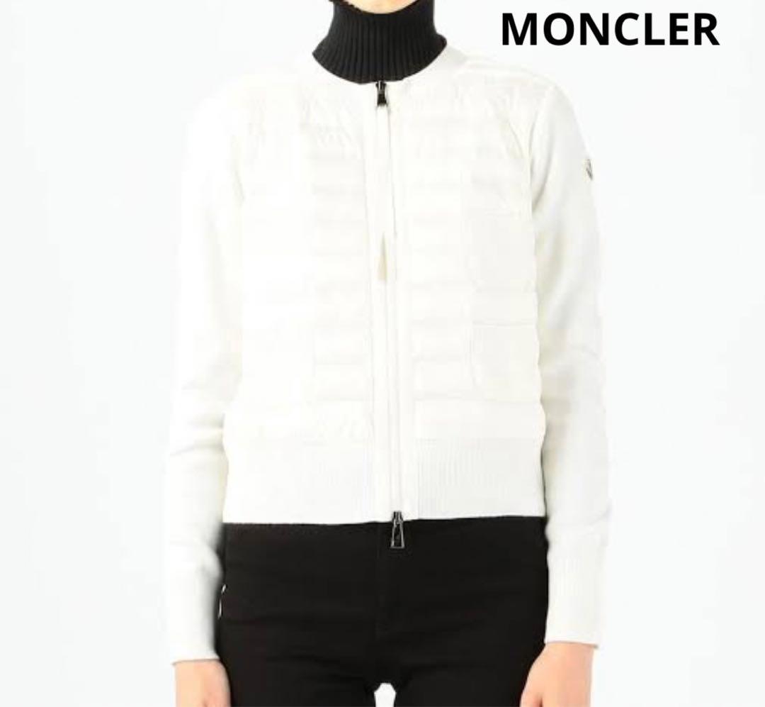 新品未使用　MONCLER ニットコンビダウンカーディガン　S BEAMS F（ビームスF）MONCLER / ニット×ナイロン ダウンカーディガン
