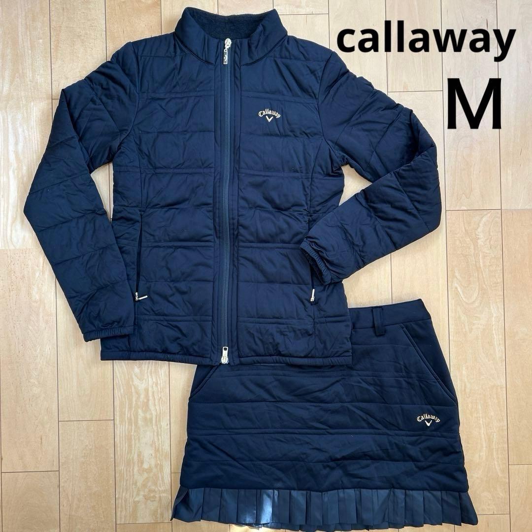 【Callaway】 中綿ジャケット&スカート 上下セットアップ Ｍ　ゴルフ Callaway（キャロウェイ） ゴルフ メンズ 2WAYフルジップ中綿ブルゾン