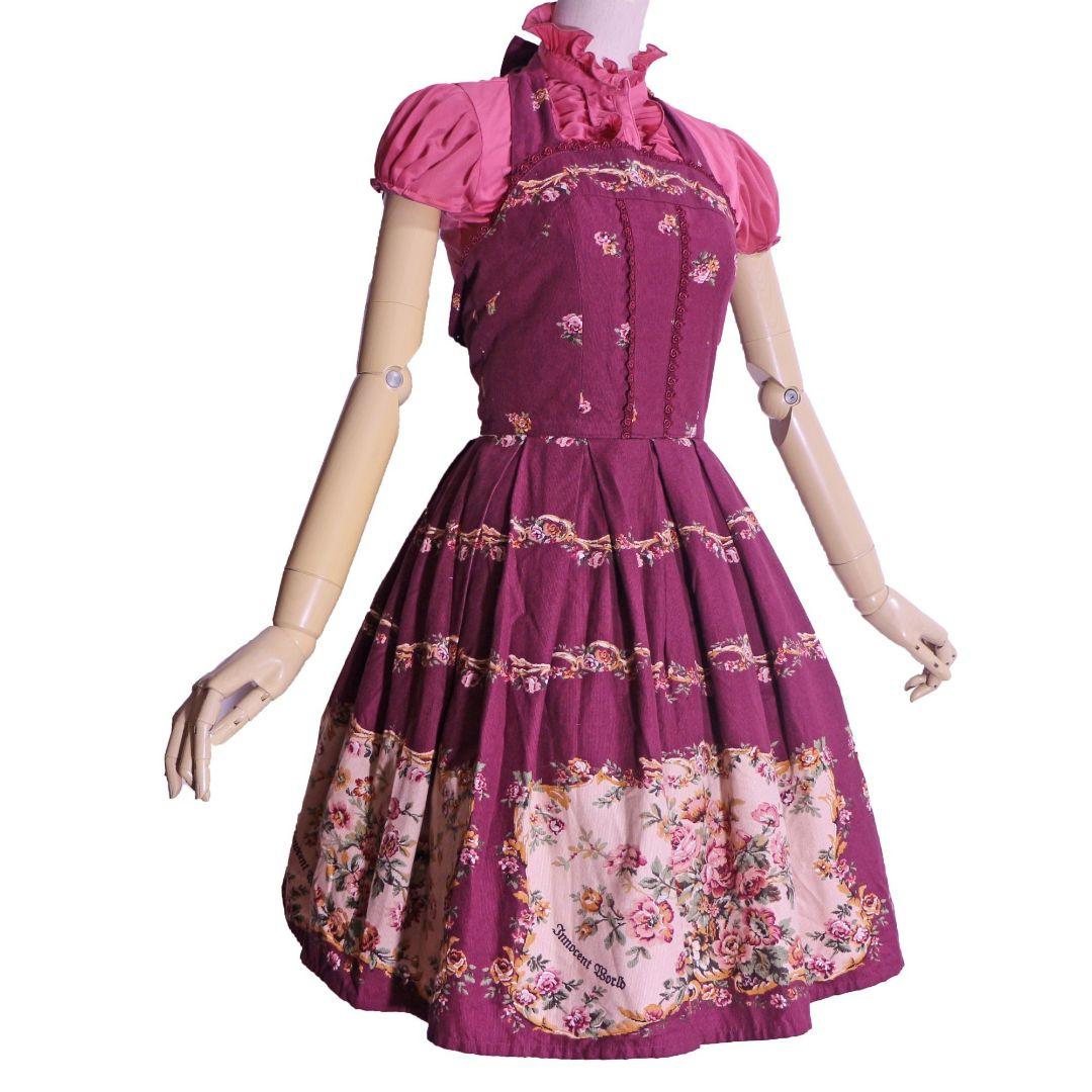 新品 イノセントワールド ローズコブリンプリント ホルダーネック JSK 新品 イノセントワールド ローズコブリンプリント ホルダーネック JSK