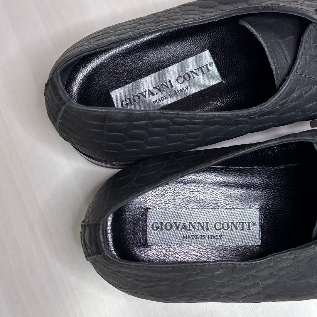 新品未使用☆giovanni conti☆革靴☆クロコ型押し☆ブラック☆41