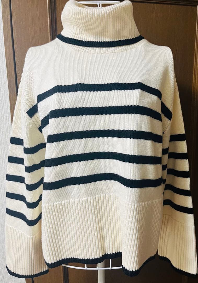 【美品】ONWARD23区【洗える】ウールミドルゲージ ボーダー ニットM ニット セーター 「洗える」ウールミドルゲージ ボーダー レディース