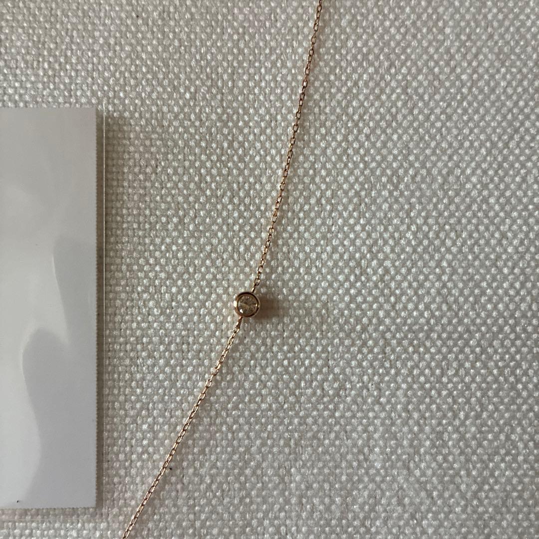 K18ピンクゴールド 天然ダイヤモンドブレスレット　0.1ct