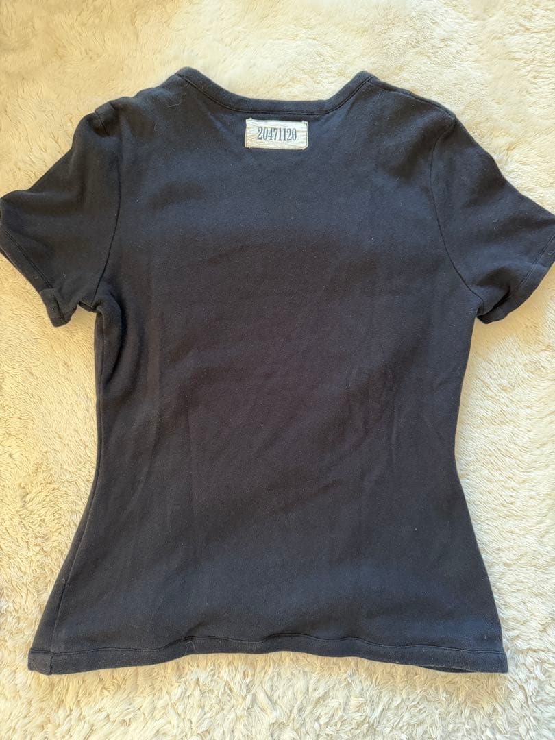 20471120 トライヴェンティ 黒 半袖 Tシャツ 立体 原宿 レア 古着