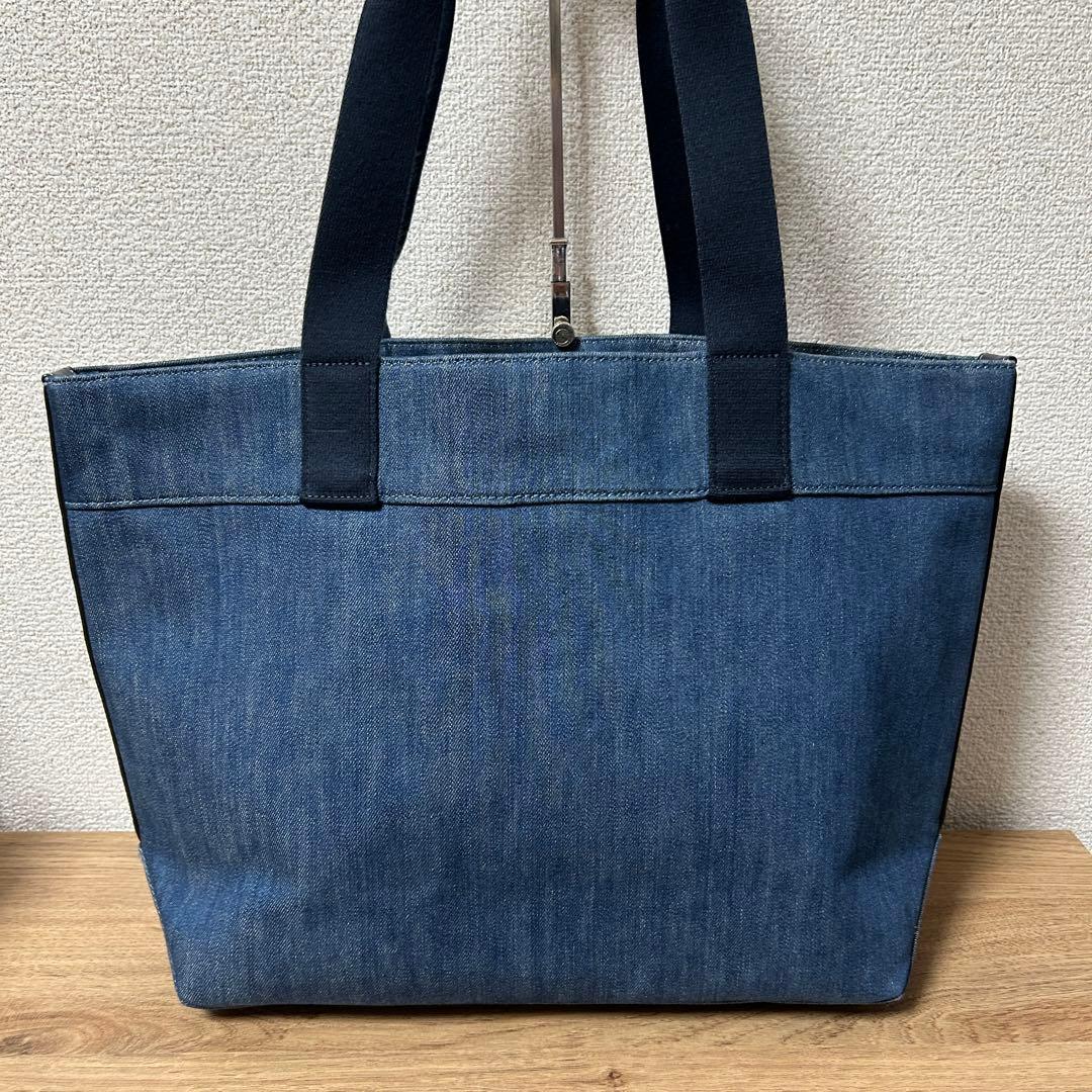 美品】コーチ キャンバス デニムトートバッグ デニム 馬車ロゴ A4収納