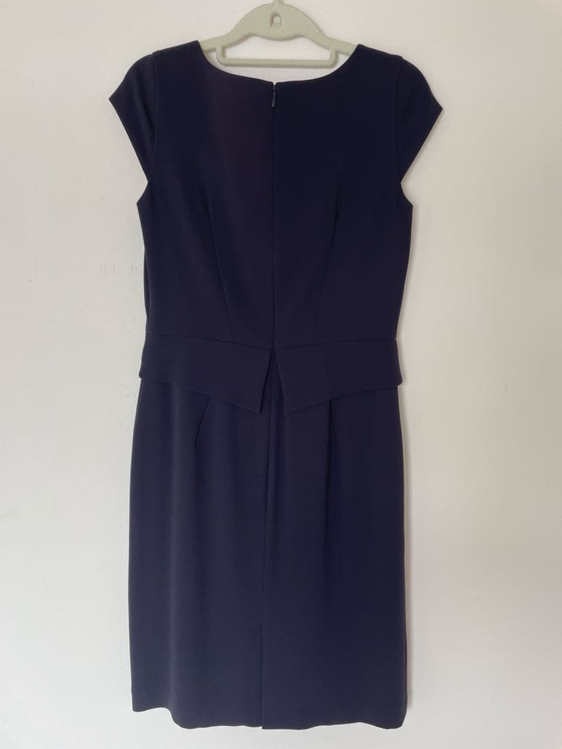 美品】ダブスタ ワンピースセットスーツ フォーマル 濃紺 ネイビー