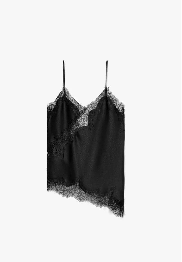 完売品】ZARA レーストリムキャミソールトップス Sサイズ 新品タグつき ZARA】ZW COLLECTION レーストリムキャミソールトップス (ZARA