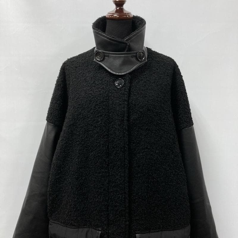 ラディエイト/異素材ミックススタンドカラーロングコート/オーバー