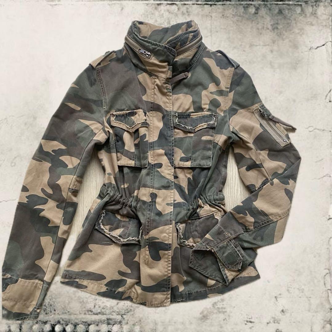y2k 迷彩 ミリタリージャケット フェアリーグランジ 森ガール 韓国