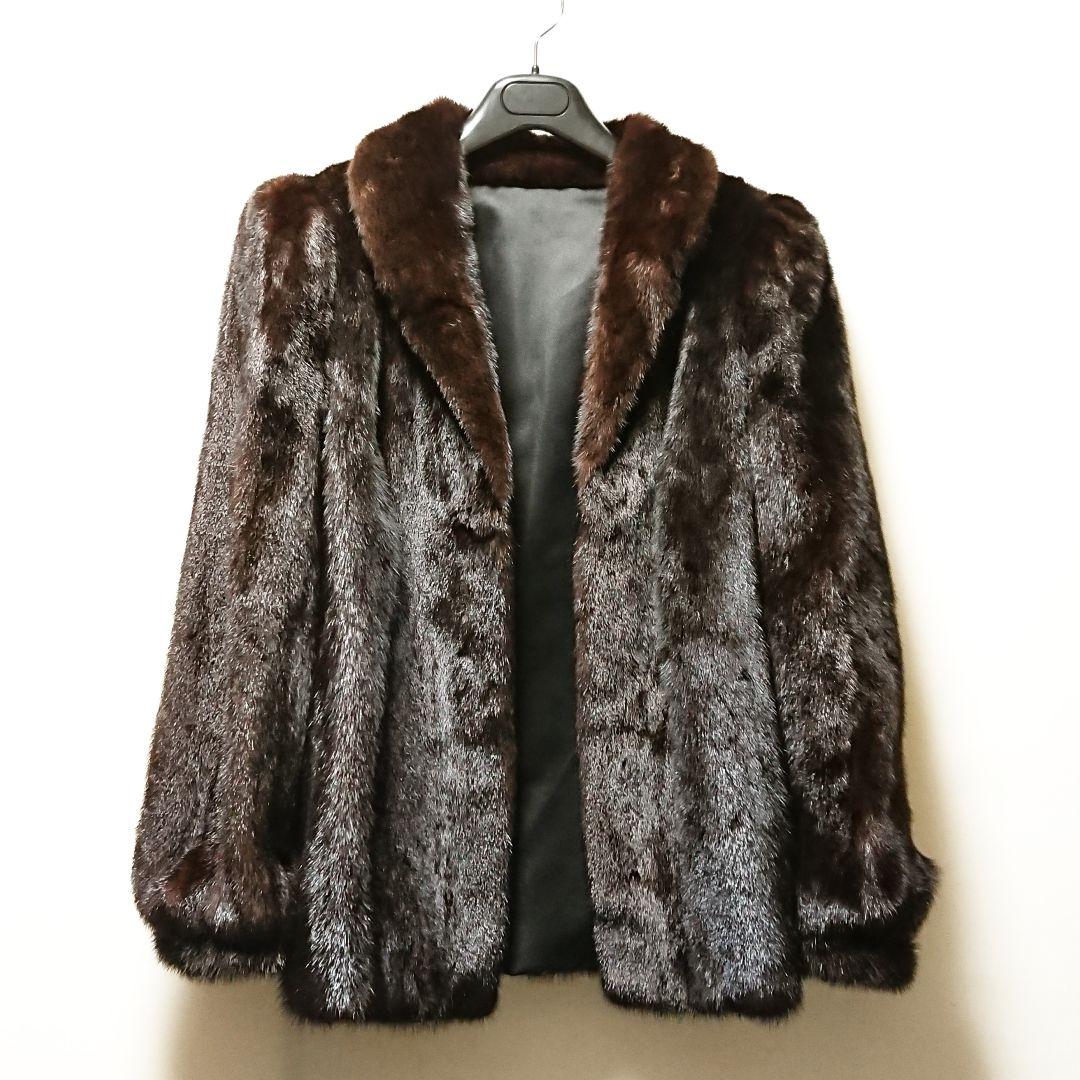 ミンクコート◇リアルファーコート◇毛皮ダークブラウン - メルカリ