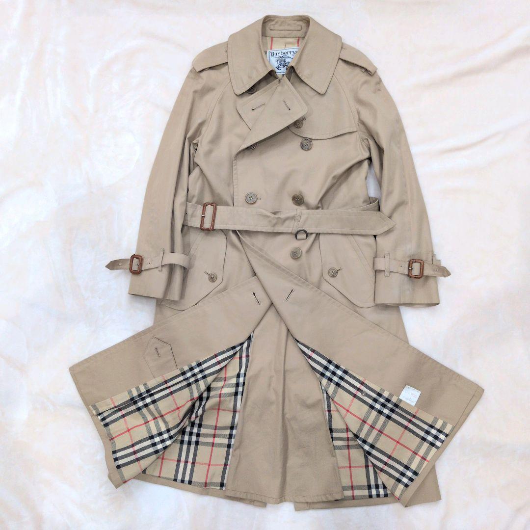 白タグ 90s Burberrys トレンチコート ベージュ ノバチェックベルト